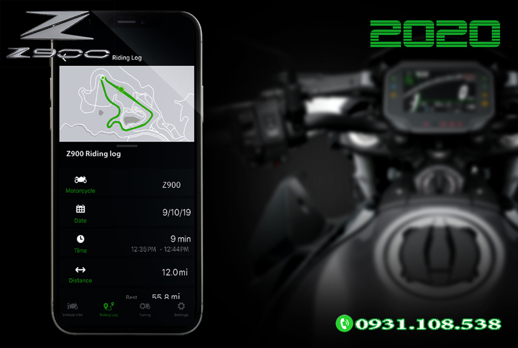 kết nối điện thoại với Z900ABS 2020